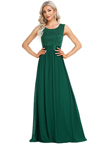 Ever-Pretty Women's A-Line Long Lace Applique Formal Dresses Bridesmaid Dresses For Wedding Green Us6 #TOP8