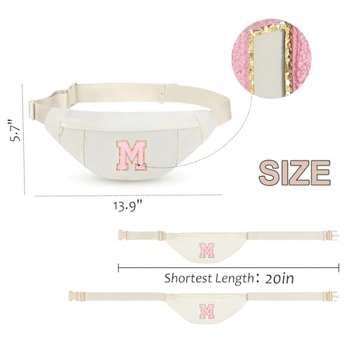 Image of Monogrammed Gifts for Women Men Fanny Pack Shoulder Bag Personalized Birthday Gift for Friends Sister,Letter M