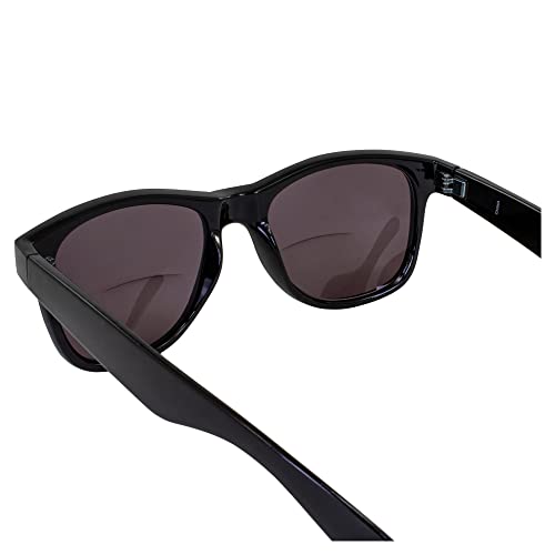 Image of Global Vision Blues Brothers Bifocal Sunglasses For Men & Women Scratch-Resistant Black Frame w /Smoke Lens