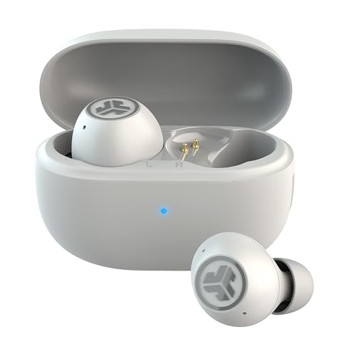 JLab Go Pop ANC True Wireless Earbuds & Charging Case, Cloud White, Active Noise Cancelling, 10mm Drivers, Dual Connect, Customize Your Sound with App, Be Aware Mode, Compact Fit, MEMS Microphone