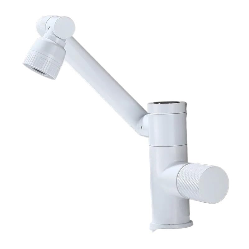 Robinet de lavabo blanc à LED pour une salle de bain moderne et une routine sereine