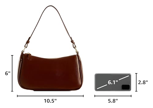 Image of Shoulder Bags for Women Leather Hobo Sling Tote Handbag Retro Clutch Purse with 2 Removable Straps and Zipper Closure