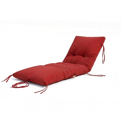 deco arts Coussin Bain de Soleil - Coussins Rectangulaires pour Chaise Longue - Coussin Capitonné avec Traitement Déperlant et Poignées de Transport -...