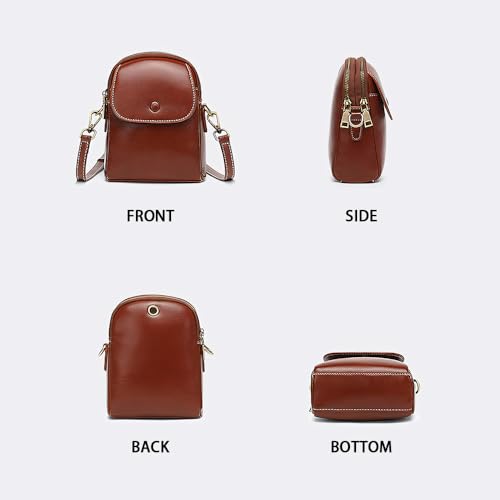 Leather Crossbody Bag for Women – Small Multi-Pocket Purse with Adjustable Strap, Lightweight Shoulder Bag4