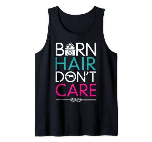 Horse Barn Hair Don't Care Girls Women Farm Horseback Riding Camiseta sin Mangas