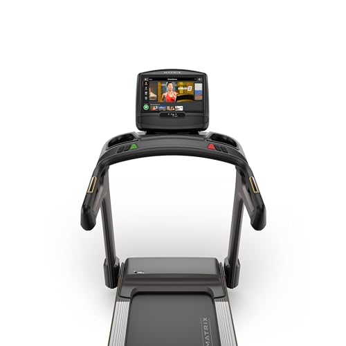 Image of Matrix Fitness T50 Treadmill with XIR | 16 inch Touchscreen (WiFi+BT+HDMI) | Club-Quality Treadmill for Running, 5K & Marathon | Heavy-Duty Frame, Extra-Thick 20 inchx60 inch Deck, Industrial Cushioning