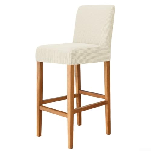 Yuanpgky Funda elástica para silla de comedor, terciopelo de maíz de alta elasticidad, impermeable, para taburetes de bar y muebles de hogar, hotel, club, bar, lavable a máquina, beige (beige)