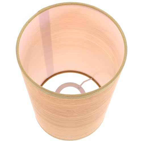 YARNOW Cubierta de Lámpara Cilíndrica de Lino Marrón para Decoración del Hogar, Pantalla de Lámpara de Mesa Vintage que Suaviza la Luz Estructura de Metal y Pvc
