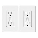 ELEGRP Smart Outlet, Smart in-Wall Outletss Works with Alexa and Google Assistant, 2.4GHz Wi-Fi Smart Receptacle, No Hub Required, UL Listed, White, 2 Pack