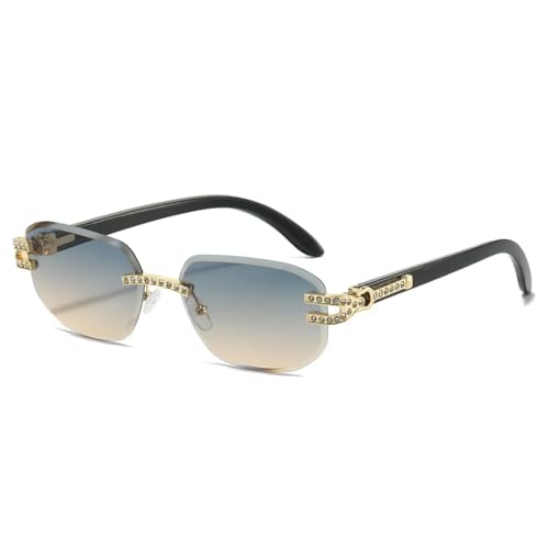 Lunettes de soleil de luxe sans monture pour femmes avec verres dégradés protection UV