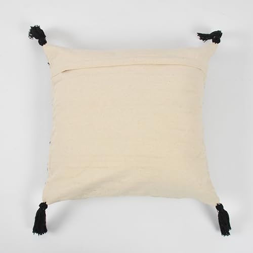 Image of TIB Premium Boho Decorative Throw Cushion Covers, 16 x 16 cm, Set of 2, Cotton. (Zig Zag White)-230 TC