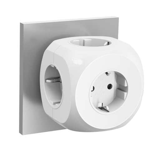 Steckdosenwürfel mit 16A Steckdosenleiste, 3680W Mehrfachsteckdose Würfel, Erweiterbare Steckdosenleiste, Steckdosenverteiler,Kompakte Verteilersteckdose für Hause Reisen