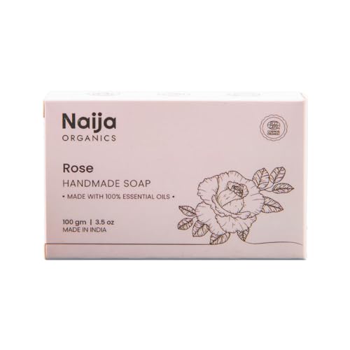 Naija Organics Rose Natural Bath Soap | Anti Aging, Chemical-Free, Skin Brightening Handmade Soap| Body Soap Bar | For Men & Women, All Skin Types - 100g