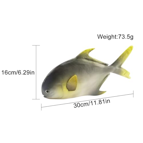 Queenbox 11.8in Soft Artificial PU Fish Model, Fake Sea Water Animal for Photography Prop Restaurant Food Display, Flat Goldfish2