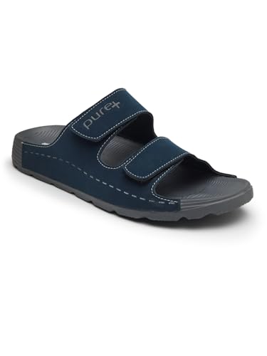 Image of URJO PURE Men's Sliders /Slippers Lightweight Super Flexible Arch Support Durable Anti Skid & Stylish Dailywear Sliders /Slippers for Men (URJO by Welcome)