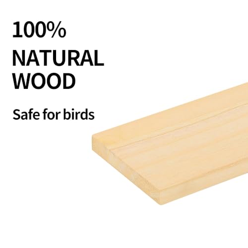 2- Pieces Natural Wooden Bird Habitat Training Toy Bird Wooden Habitat Platform Habitat Frame Birdcage Toy Fitness Accessories Suitable for Long Tailed Parrots Cockatoos Macaws Sparrow Love Birds