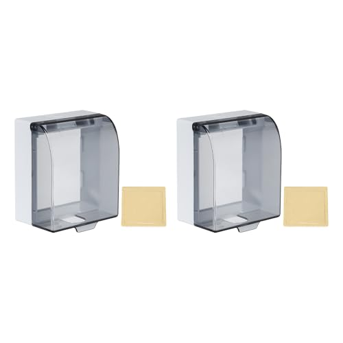 Cache-prise étanche type 86 sourcing map noir transparent en lot de 2 - 2