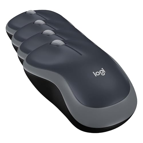Image of Logitech M185 Wireless Mouse, 2.4GHz with USB Mini Receiver, 12-Month Battery Life, 1000 DPI Optical Tracking, Ambidextrous PC /Mac /Laptop - Swift Grey (Pack of 4)