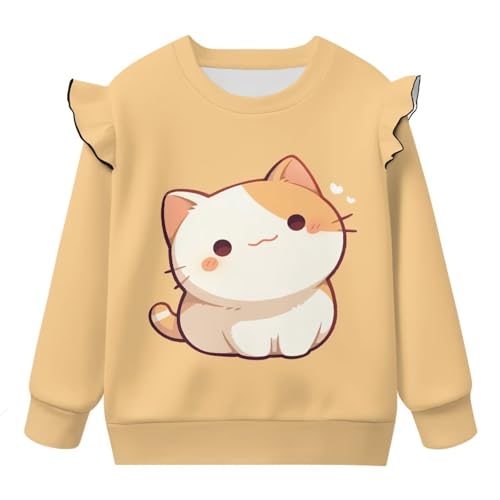 Sweatshirts for Girls Kids Long Sleeve Crew Neck Pullover Tops Casual School Active Shirts Fall Clothes