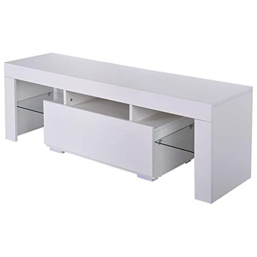 image for GBSELL Modern Minimalist TV Cabinet, TV Stand with LED Lights Living R