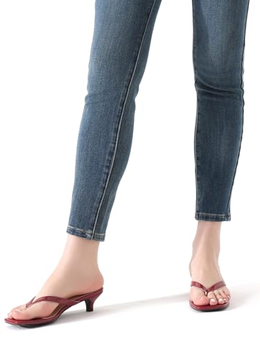 Image of Women's Flip-Flops Kitten Heels Thong Sandals For Women Square Toe Slip On Fashion Summer Dress Sandals