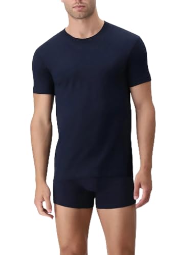  CAGI 3 Manica Corta Intimo Uomo T-Shirt Girocollo Cotone Pettinato 1306 5306 Blu TG. 5