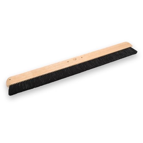 Image of MARSHALLTOWN Wood Backed Concrete Broom, 48 Inch, Assembled in the USA | 48 In Horsehair Broom Bristles in Lacquered Hardwood Block, Non-Slip Finish, Accepts Standard Broom Handle, 6599