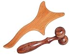 AB CRAFT Drainage Massage Paddle Use For Manual Anti-Cellulite Gua Sha Tool Maderotherapy Muscle Pain Relief Soft Tissue Therapy Device For Neck Back Legs And body With Wooden Face massager Set of 2