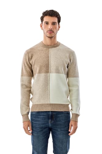 Image of SNITCH Men's Sweater | Color Block Acrylic Blend Regular Fit Crew Neck | Stylish Full Sleeve Lightweight Winter Knitwear for Casual Wear & Everyday Fashion