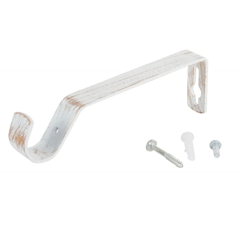 Barra Per Tende Estensibile DAMDAM GO Modello Foglia, Metallo Bianco Vintage, Da 120 A 210 Cm, Diametro 16 Mm