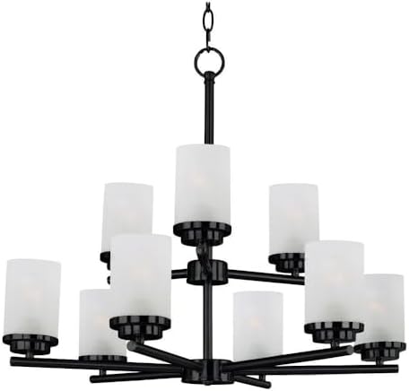 Maxim Lighting 10206FTBK Corona-9 Light Chandelier in Contemporary style-28 Inches Wide by 23 inches high, Installation: Traditional