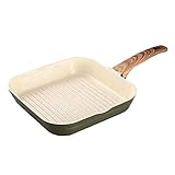 Conveniente: Diseño ergonómico para un fácil agarre.El mango con el bucle puede ser convenientemente almacenado cuando no esté en uso.La bandeja versátil es perfecto para cocinar el desayuno, el almuerzo y la cena.