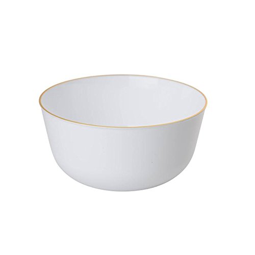 Trendables™ Premium Plastic Bowls, Disposable Food Grade Plastic Bowls - Flora Design - 40 Pack