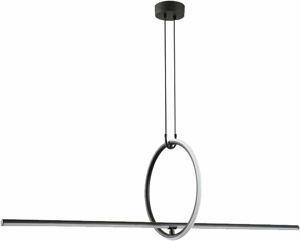 Lampadario A Sospensione Lineare A LED Nero Moderno, Regolabile in Altezza, 130 Cm, con 3 Colori, Ideale per Cucina E Sala da Pranzo. One Color 130cm