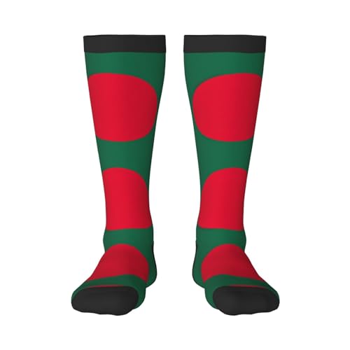 PENGYVV Chaussettes montantes pour femme, motif drapeau du Bangladesh, chaussettes fantaisie, cadeaux amusants, motif 1867, Drapeau du Bangladesh, Taille unique