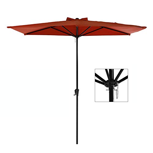 Cobana Half Patio Umbrella 7 5 By 4 Rectangular Outdoor Umbrella For Patio Balcony Garden Deck Brick Orange Wantitall