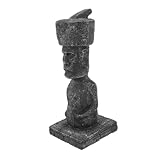 Healifty Estatua Moai Cabeza Romana Decorativa Realista para Acuario y Bonsái Escultura con Detalles Históricos para Coleccionistas y Decoración Hogar