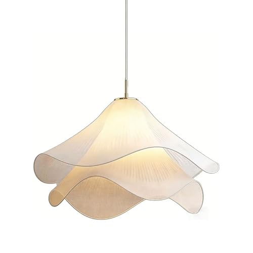 Lampe suspendue pétale en tissu nordique ondulé 40cm pour plafond