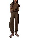 Pantalon fuselé : taille haute, taille élastique, jambe large, ourlets bandés, 2 poches latérales pour plus de commodité et d'utilité