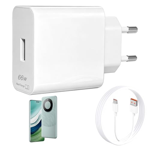 Caricabatterie rapido Supercharge da 66 W per Honor e Huawei Caricabatterie con porta USB C e cavo USB C da 2 m 6 A per Honor Magic 6 Pro 6 Lite/Honor 200, 400 Pro/Mate 60, 40, 30, P60, P40