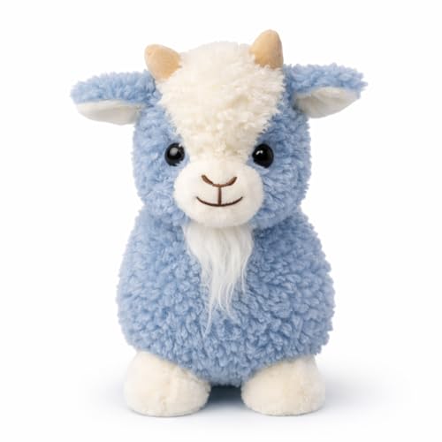 Image of Sheep Soft Toy for Kids | Cute Plush Stuffed Animal for Baby Boys & Girls | Ultra Soft Hugging Toy | Birthday Gift for Kids | Home Decor Plush Toy | Blue & Cream | 30 cm