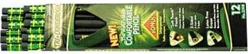 Ticonderoga Tri-Conderoga Triangular Pencils, Wood-Cased #2, Sharpener, Soft Touch Comfort Barrel, Black, 12-Pack (22500)