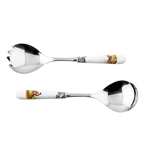 Spode Woodland Salad Servers – 10 Inch Porcelain & Steel Set Featuring Pheasant, Quail, Pintail & Duck Motifs – Elegant Game Bird Design, Hand Wash Only, Ideal for Seasonal Entertaining Spode Woodland Salad Servers – 10 Inch Porcelain & Steel Set Featuring Pheasant, Quail, Pintail & Duck Motifs – Elegant Game Bird Design, Hand Wash Only, Ideal for Seasonal Entertaining