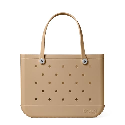 Image of BOGG BAG - Original, Extra Large Tote Bag - Latte You Lots - 19in L x 9in W x 14in H - Lightweight, Washable, Durable - All Purpose EVA - for Beach, Pool, Boat, Work, Sports