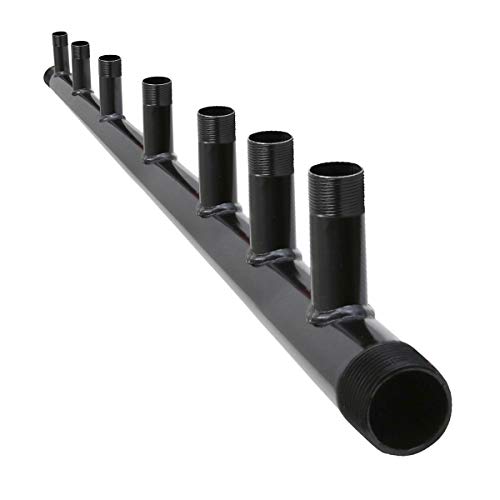 Image of Midline Valve SH7-2010-7-5 Steel Manifold, 2'' Base 7 Ports of 1'' 7'' Spacing, Black, 5 Pack