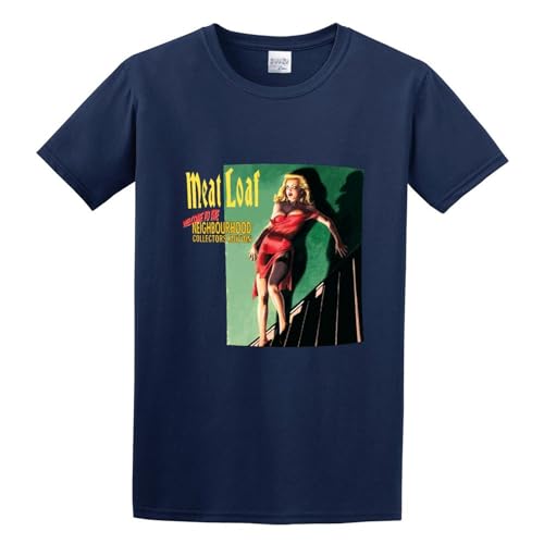 ZUINBU Camiseta para hombre Meat Loaf Bat Out of Hell, 100% algodón, azul marino, L