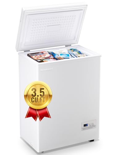 Chest Freezer with Electronic Control 41℉ to -15 ℉ Deep Freezer Freestanding Freezers with 2 Removable Stainless Steel Basket Mini Freezer Top Open Door BLACK