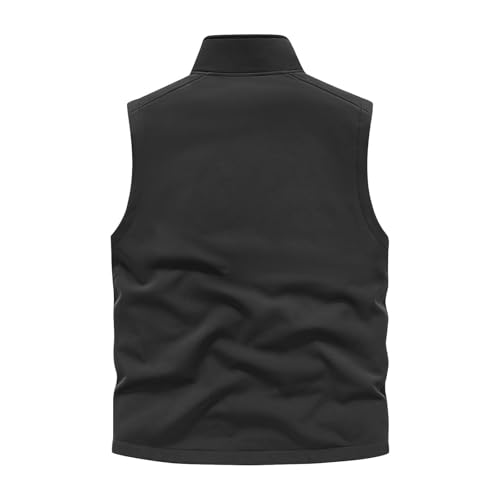 Fleece Lined Vest Men Big and Tall Sleeveless Jacket Casual Zip Up Vest Stand Collar Vest Lightweight Warm Vest2
