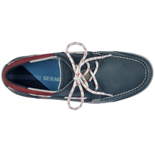 Sebago Triton Three Eyelets Boat Shoes - Waxed Nubuck Leather Moccasins with Breathable Mesh Lining, Comfy EVA Insole, and Rubber Outsole3
