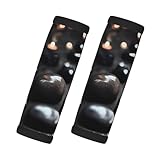 Paquete de 2 fundas de asa de equipaje con diseño de corazón misterioso, color negro, para maleta, bolsa de transporte, accesorios de viaje para equipaje